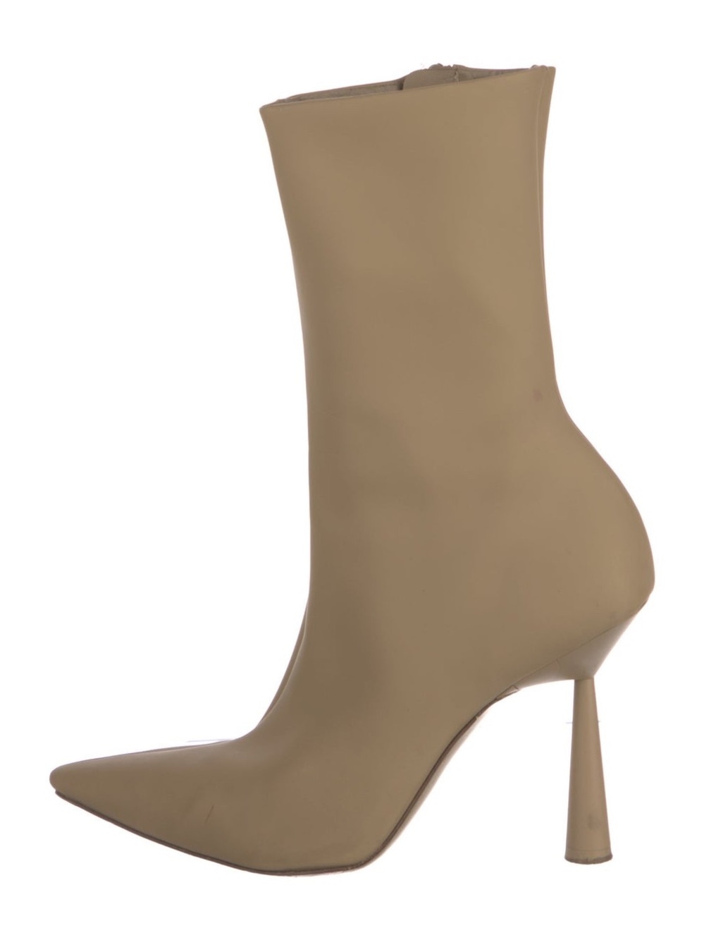 Gia Borghini Taupe Pointed-Toe Mid-Calf Stiletto Boot